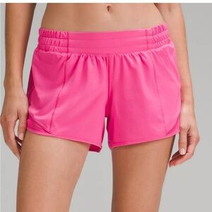 Sonic Pink Lululemon 4inch Hotty Hot shorts
